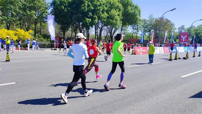 必赢242net官网学生圆满完成2023保定马拉松志愿服务工作