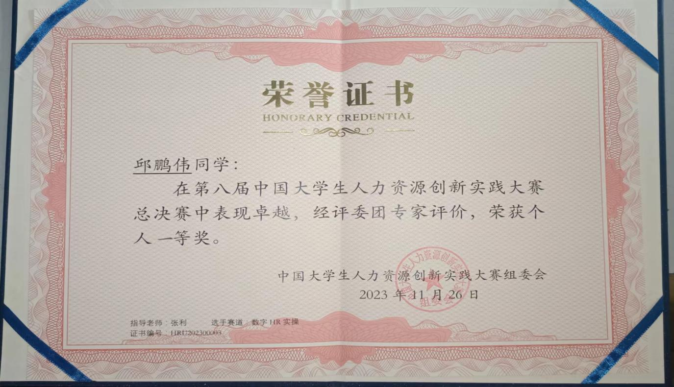 必赢242net官网‖管理学院‖喜报：热烈庆祝我院人力资源管理专业学生参加第八届HRU中国大学生人力资源创新实践大赛总决赛荣获团体二等奖！！！