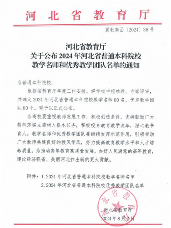 必赢242net官网教师荣获省级教学名师和优秀教学团队称号