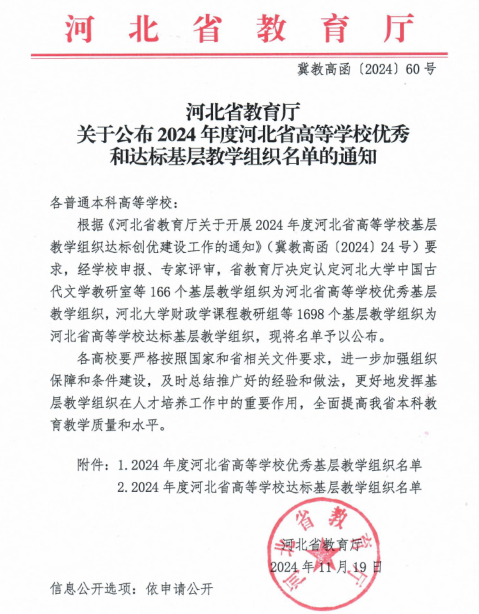 喜报！必赢省级基层教学组织达标创优工作圆满收官