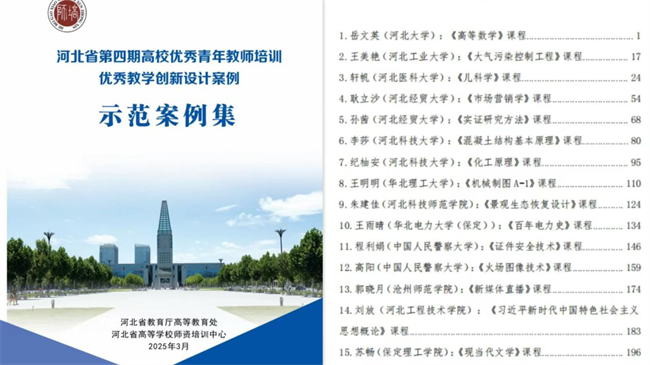 喜报丨必赢242net官网教师苏畅创新教学案例入选河北省高校优秀青年教师培训示范案例集